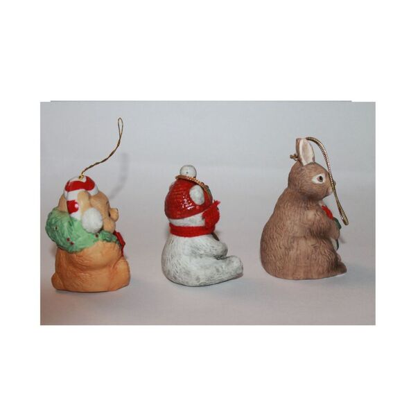 Set of 3 Vintage BRN Bunny, BOA Teddy Jolly Jingles, Teddy Bell Ringer Ornaments - Picture 4 of 5